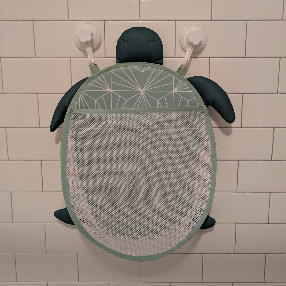 Green Turtle Bath Toy Organizer
